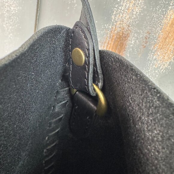 Madewell The Nashville Whipstitch Leather Tote Bag Black - Picture 11 of 15